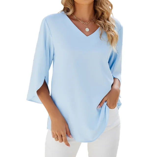 ANGELINE - V-NECK BLOUSE