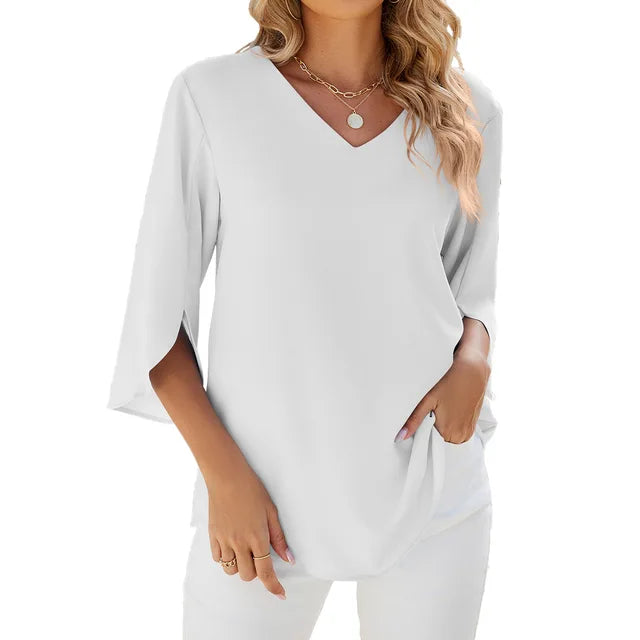 ANGELINE - V-NECK BLOUSE