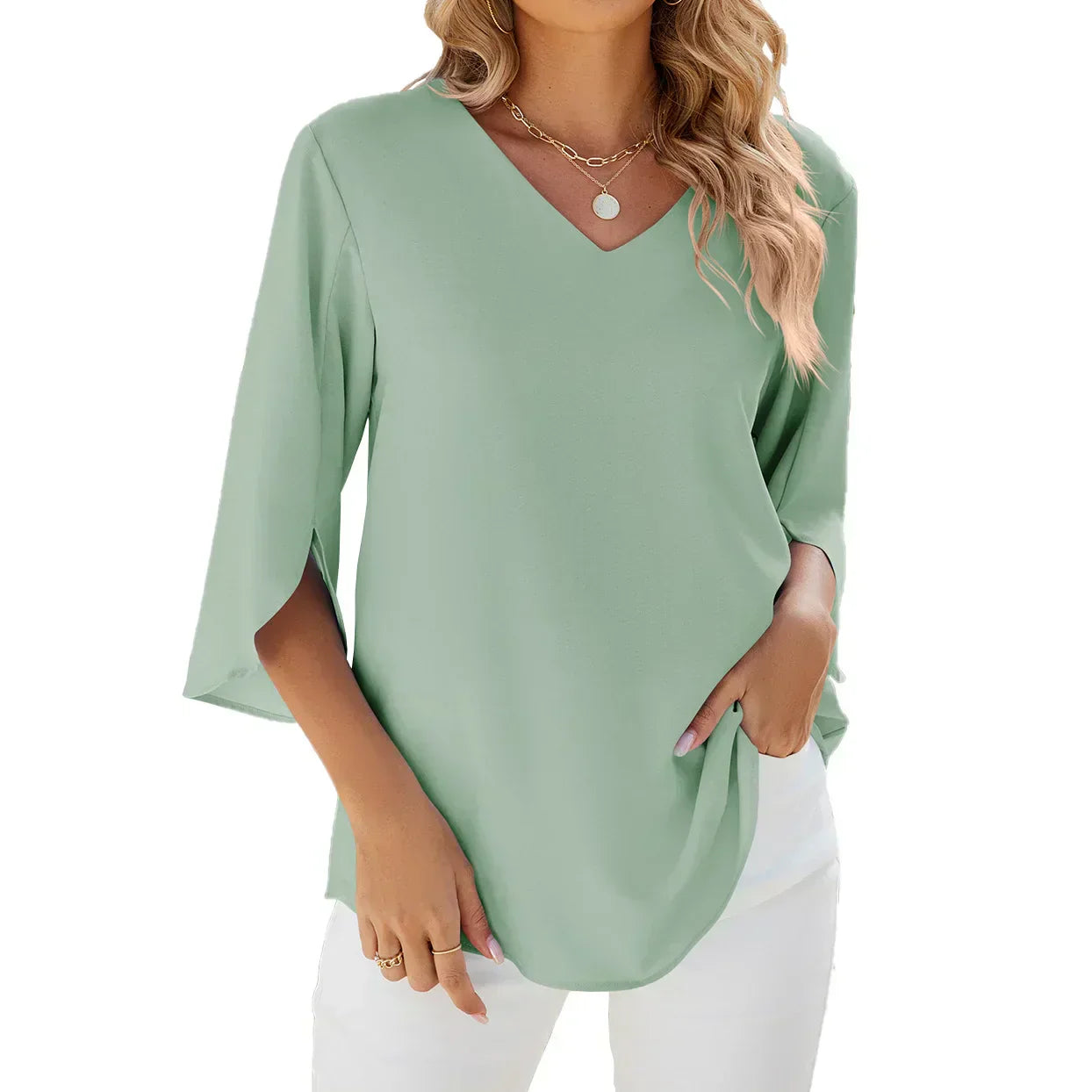 ANGELINE - V-NECK BLOUSE