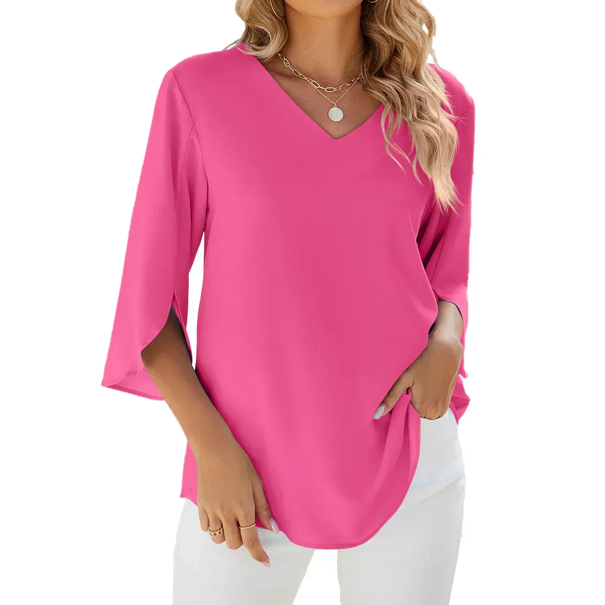 ANGELINE - V-NECK BLOUSE