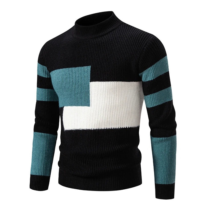 MARLO | KNITTED SWEATER WITH A STAND-UP COLLAR